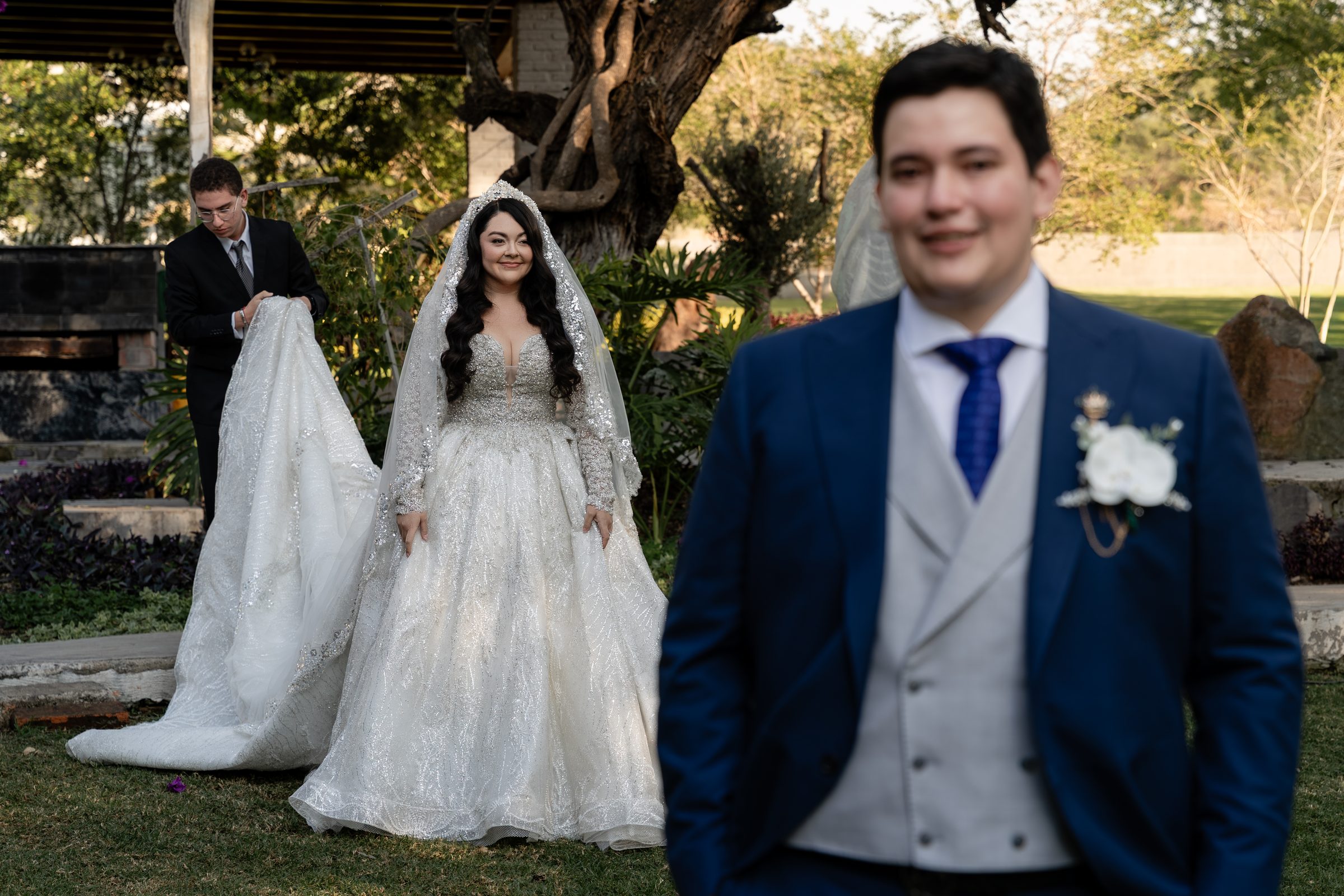 Retrato de novios el día de su boda